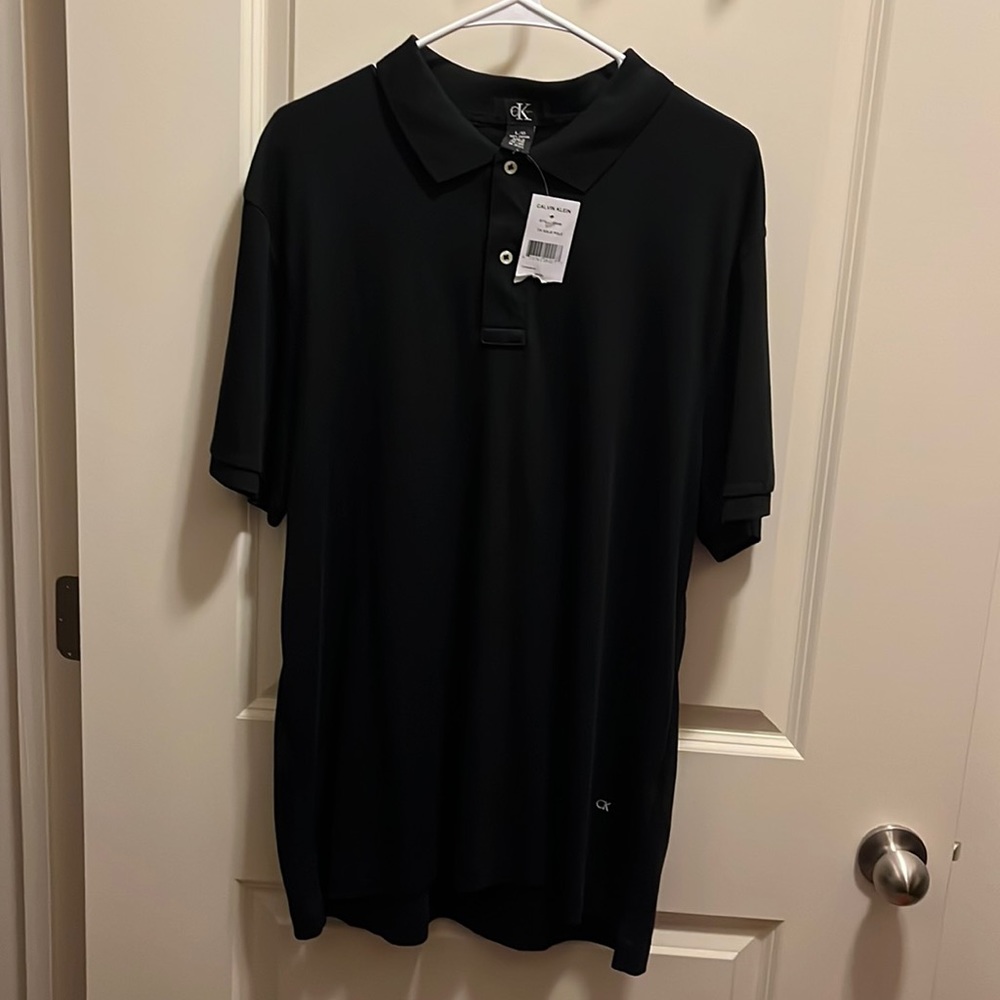 Calvin Klein Mens black polo shirt